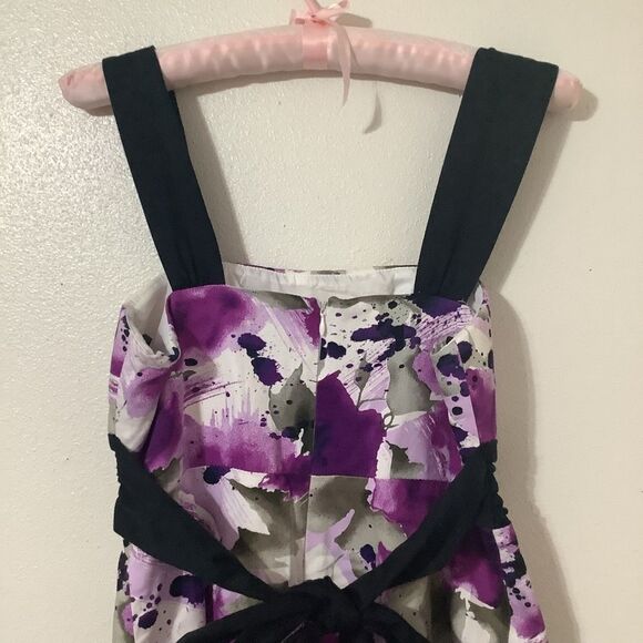 Vintage Y2K Purple Floral Dark Feminine Romantic Emo Scene Babydoll Dress Sz 7 - Picture 9 of 13